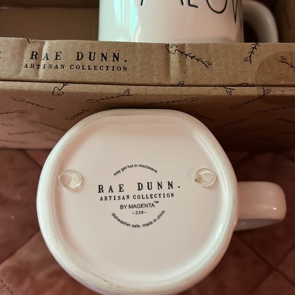 Rae Dunn “Meow" Coffee Mugs Set and Cat dish - Picture 5 of 6